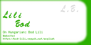 lili bod business card